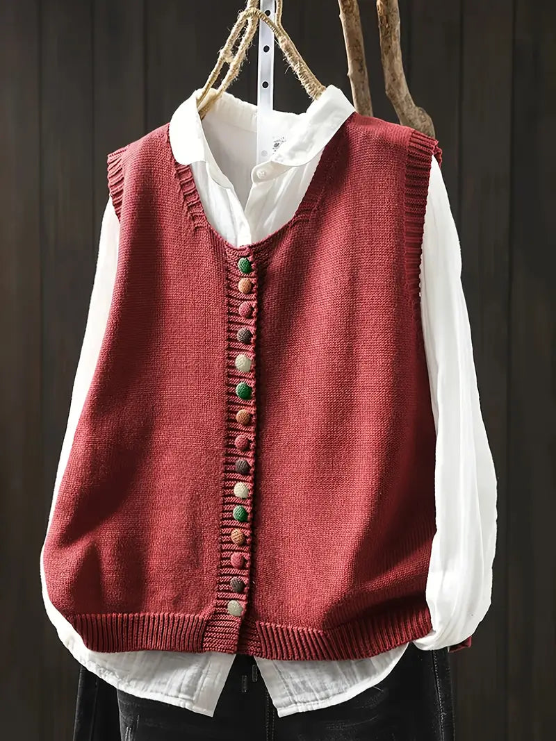 Clivaro  - Casual elegant strikket vest