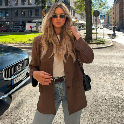 Asta™ - Luksuriøs Vintage Semsket Blazer