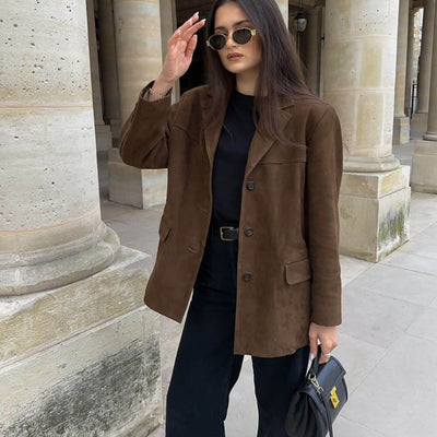 Asta™ - Luksuriøs Vintage Semsket Blazer