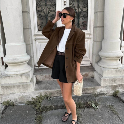 Asta™ - Luksuriøs Vintage Semsket Blazer