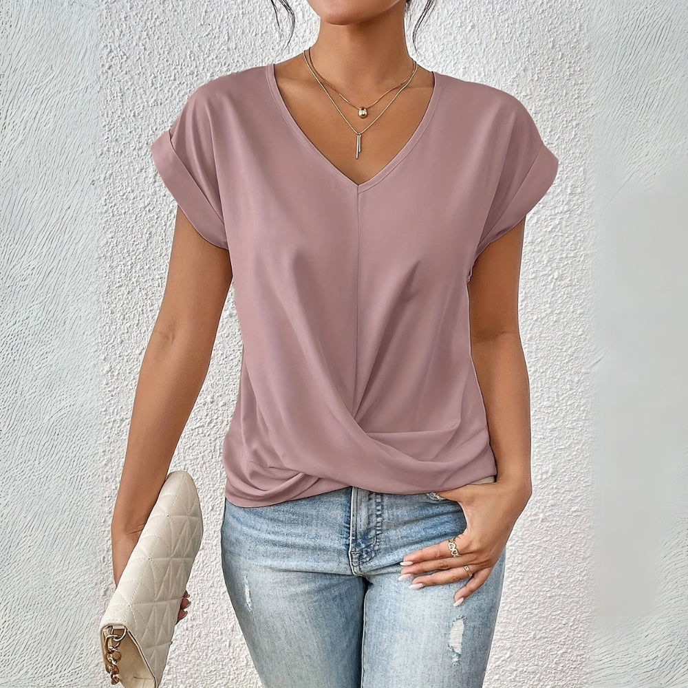 Helene™ - Avslappet T-skjorte med hjerteformet hals (1+1 GRATIS)